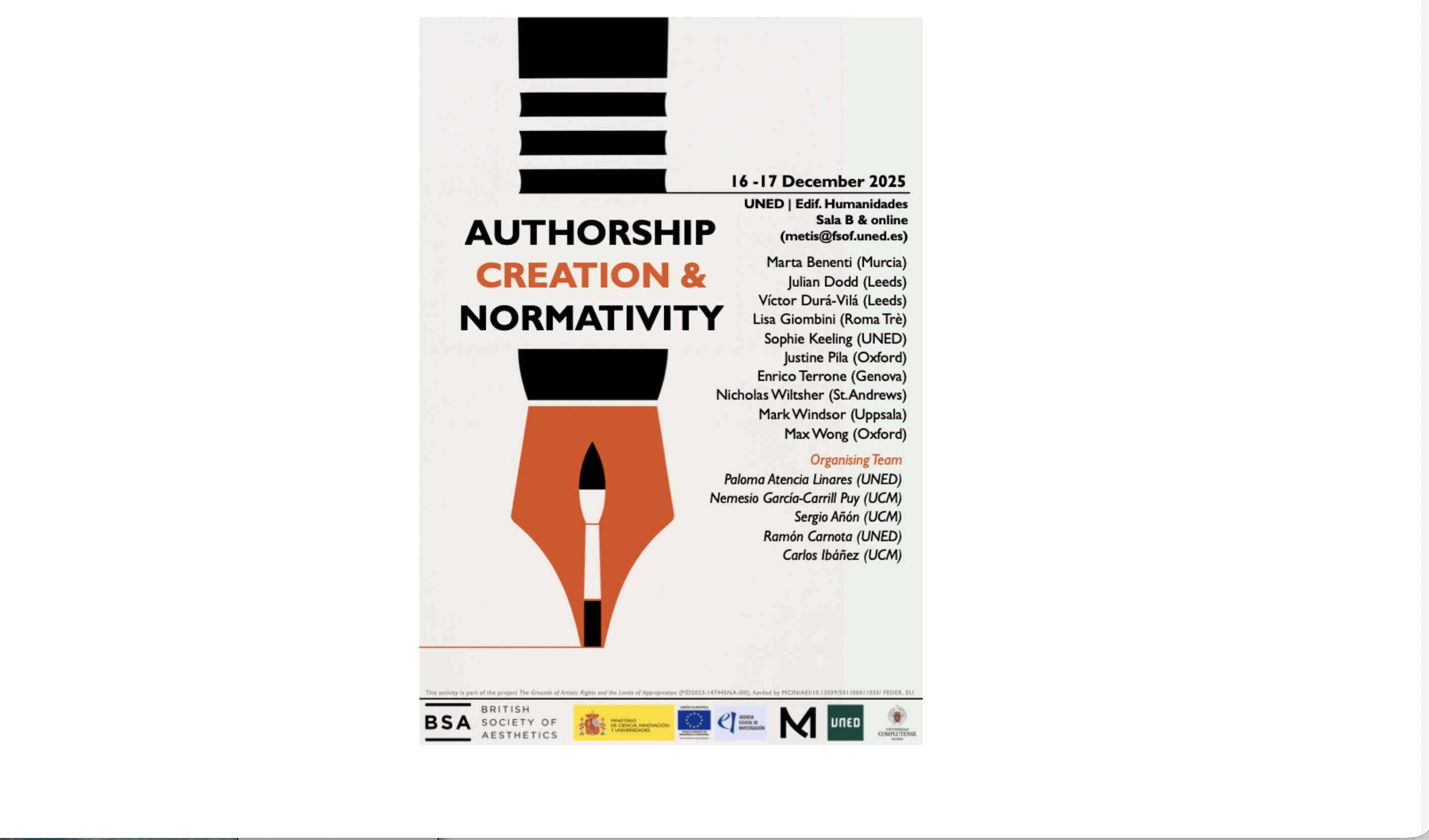Workshop on Artistic Rights: Authorship, Creation and Normativity